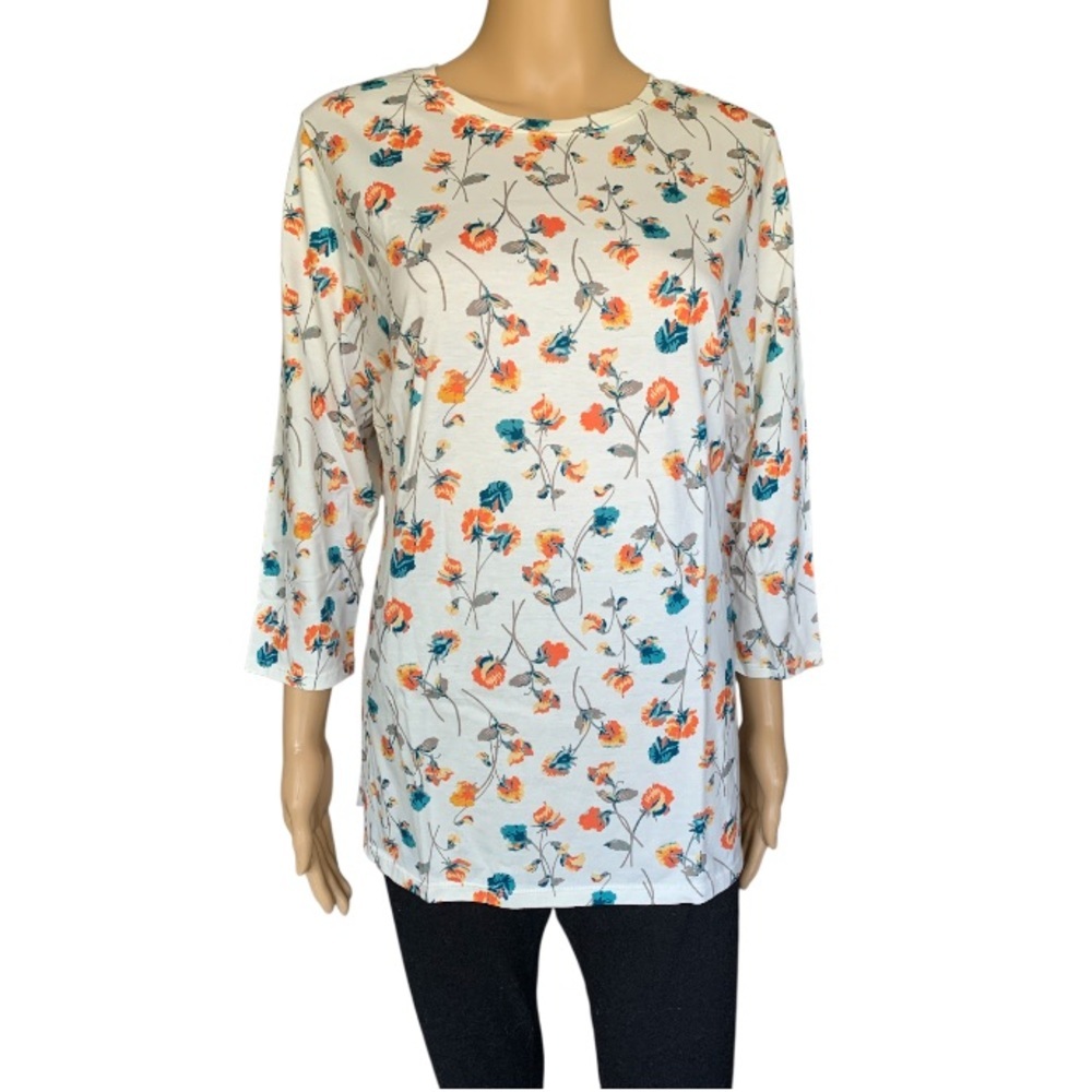 LANDSEND Women's 3Q Sleeve 100% Supima Cotton Tunic - Picture 5 of 10